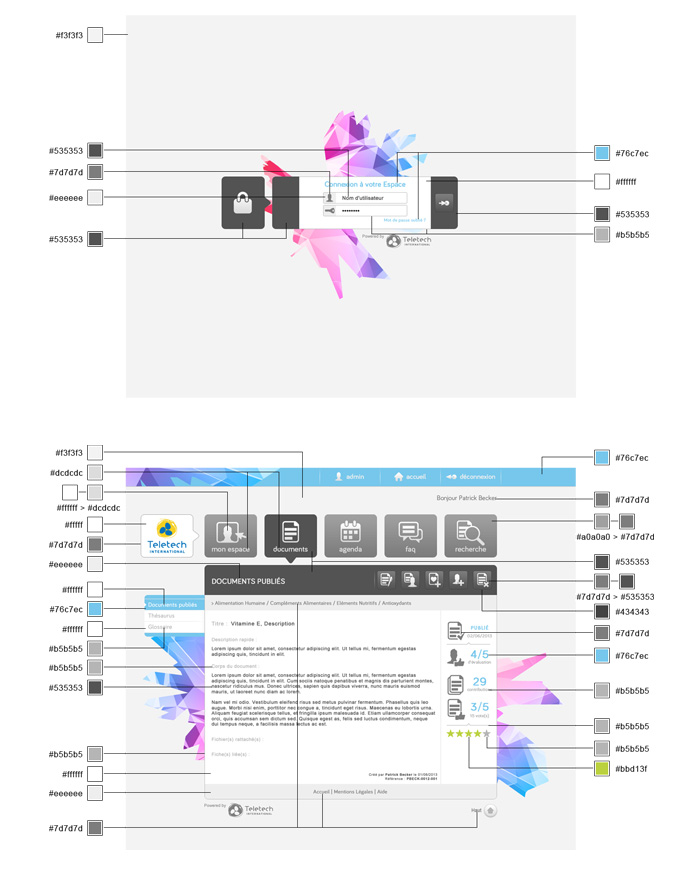 Couleurs de l'interface NestKM