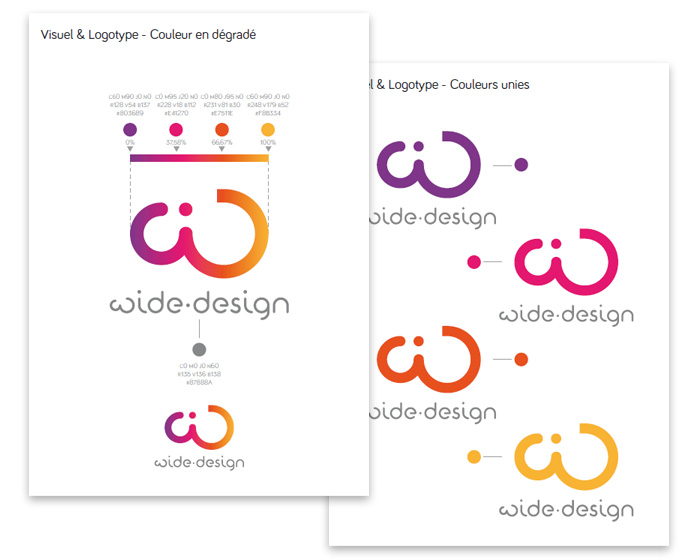 Charte du logo construction couleur wide-design