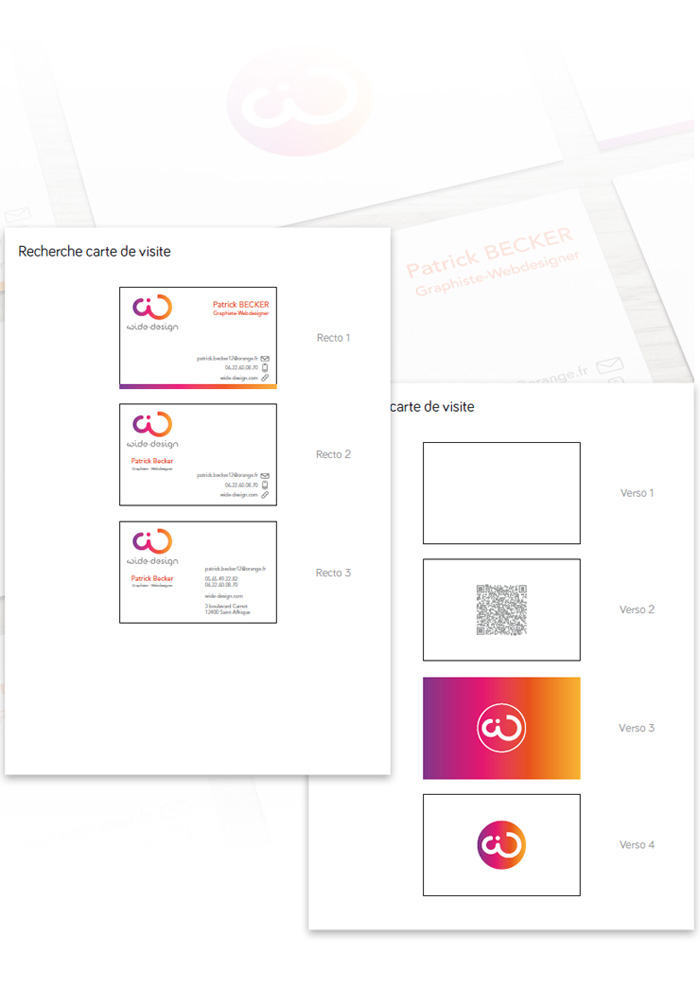 Recherche graphique de la carte de visite wide-design