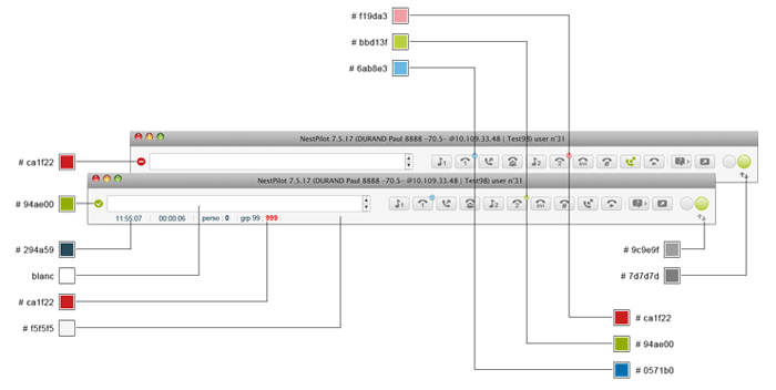 Visuel couleurs barre téléphone NestPilot