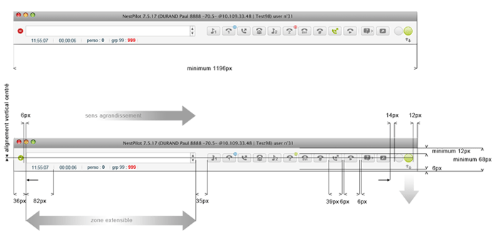Visuel dimensions barre téléphone NestPilot