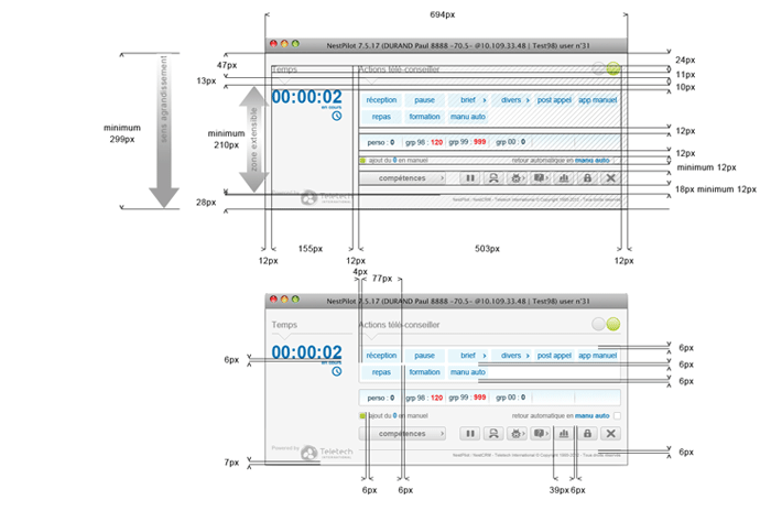 Visuel dimensions écran principal NestPilot