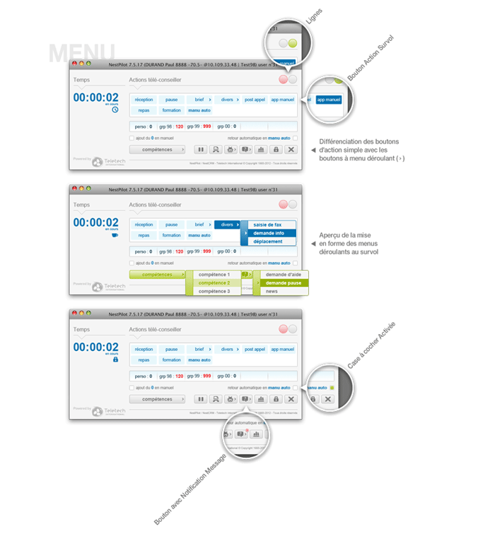 Visuel écran menu NestPilot