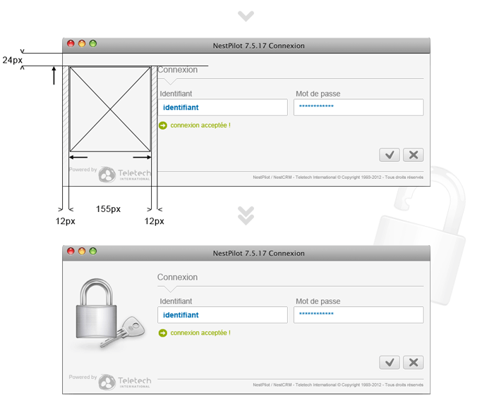 Visuel des écrans de position image NestCRM