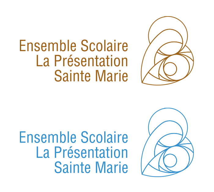 Logo texte filaire La Vierge et L'Enfant couleur