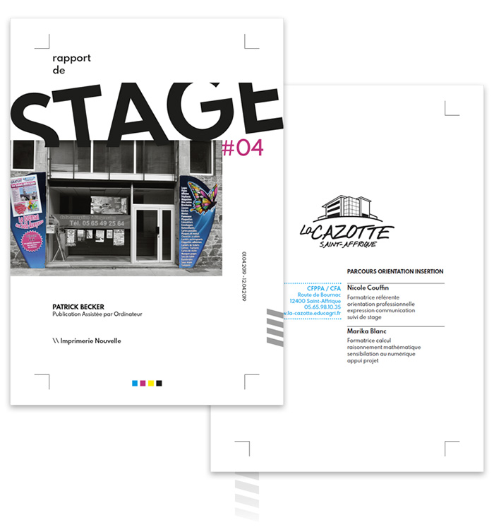 Couverture rapport stage Imprimerie Nouvelle