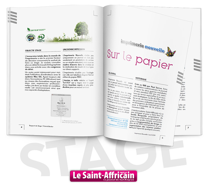 Pages rapport stage Imprimerie Nouvelle