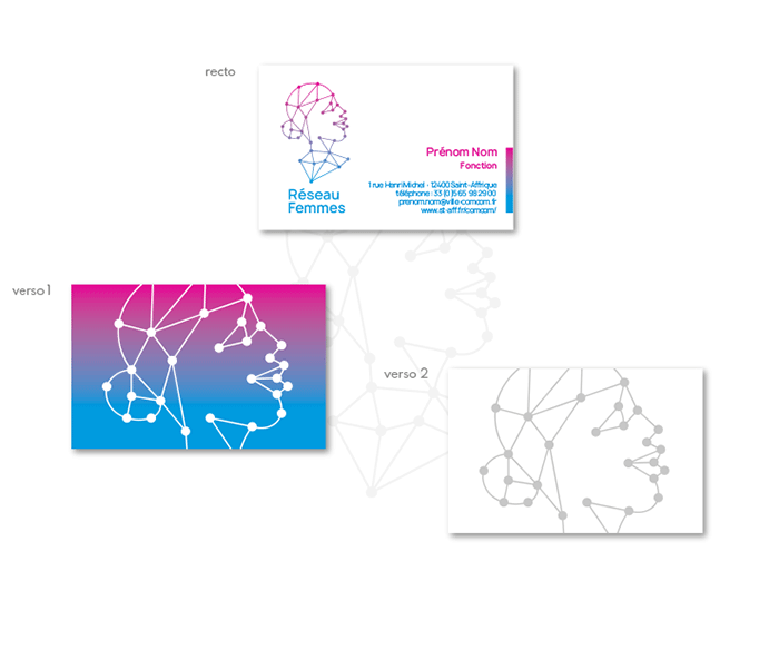 Carte de visite concept 1 logo Réseau Femmes