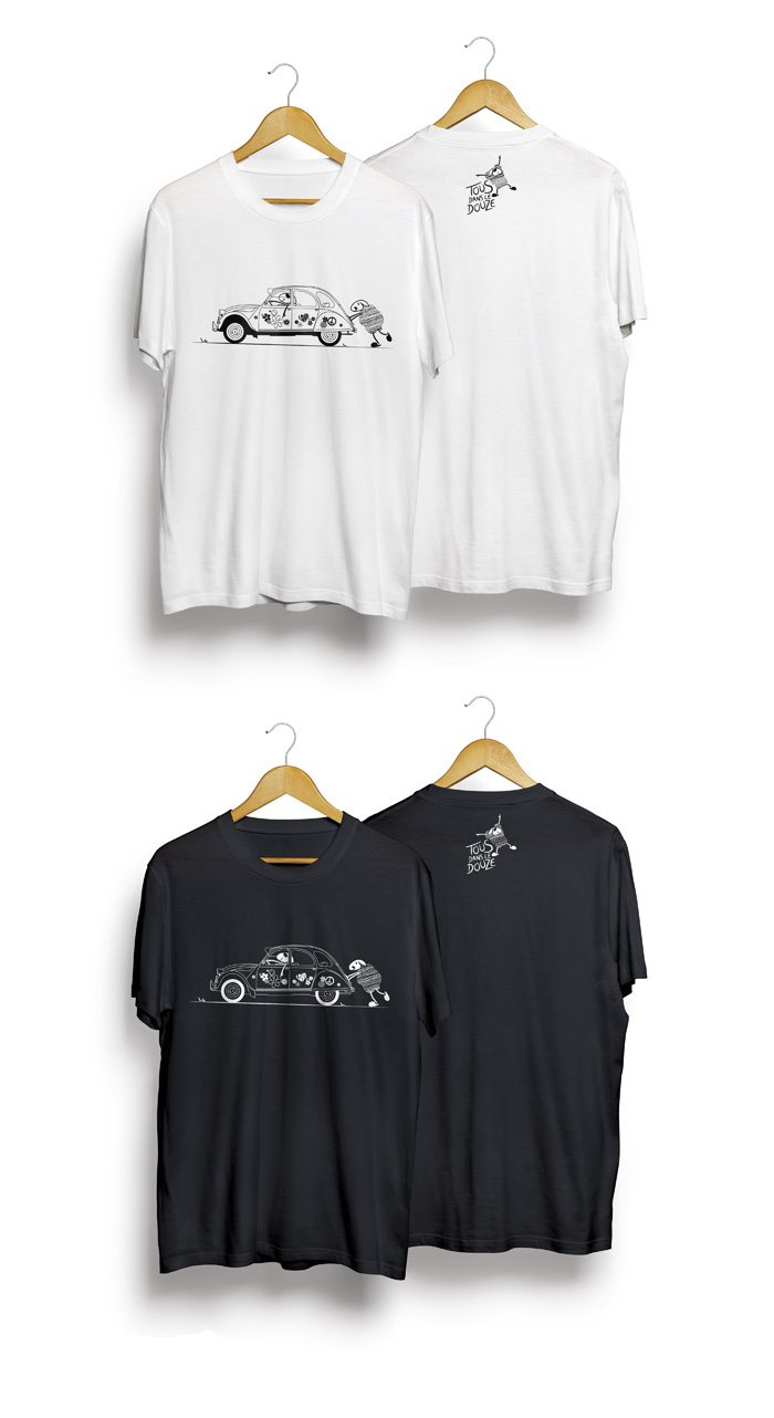 Tshirt 2cv monochrome Tous dans le Douze